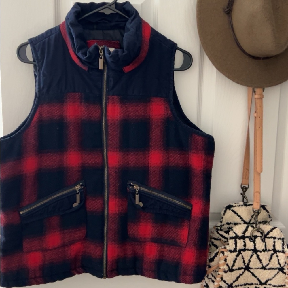 Blue & Red Plaid Vest